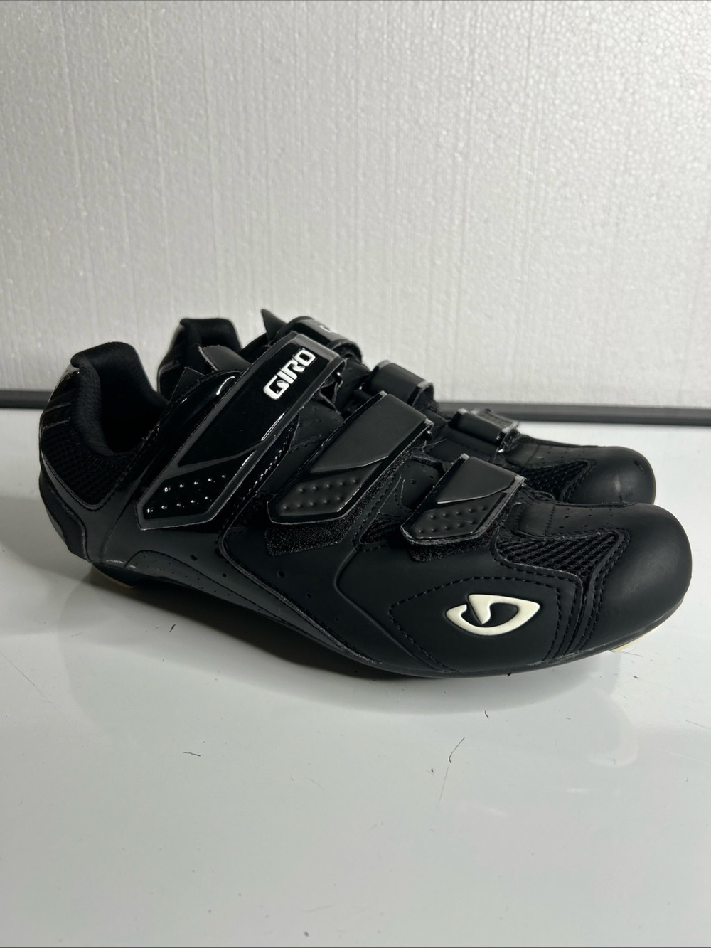 Giro Treble II Cycling Shoes Mens 12 Black Road Bike Triple Strap Hook and Loop